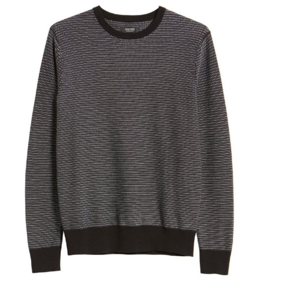 NORDSTROM MEN'S SHOP StripeCrewneck Cotton Sweater - Picture 2 of 8